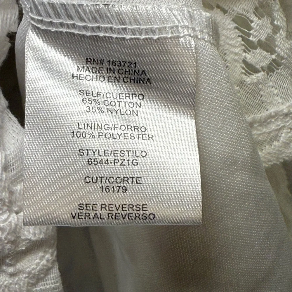 City Studio White Lace Fit Flare Dress Sleeveless Scalloped Neckline Size‎ 11